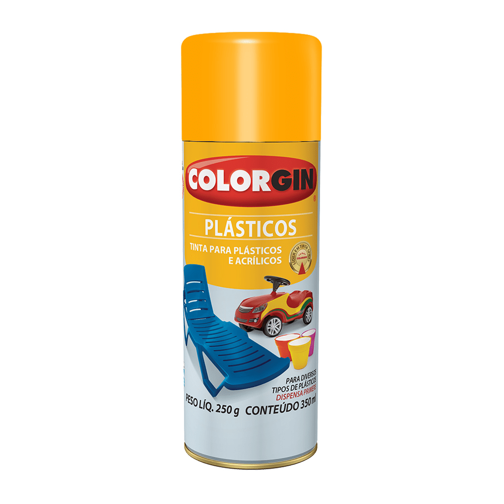 SPRAY AMARELO SOL PLÁSTICO 1505 COLORGIN UNIDADE