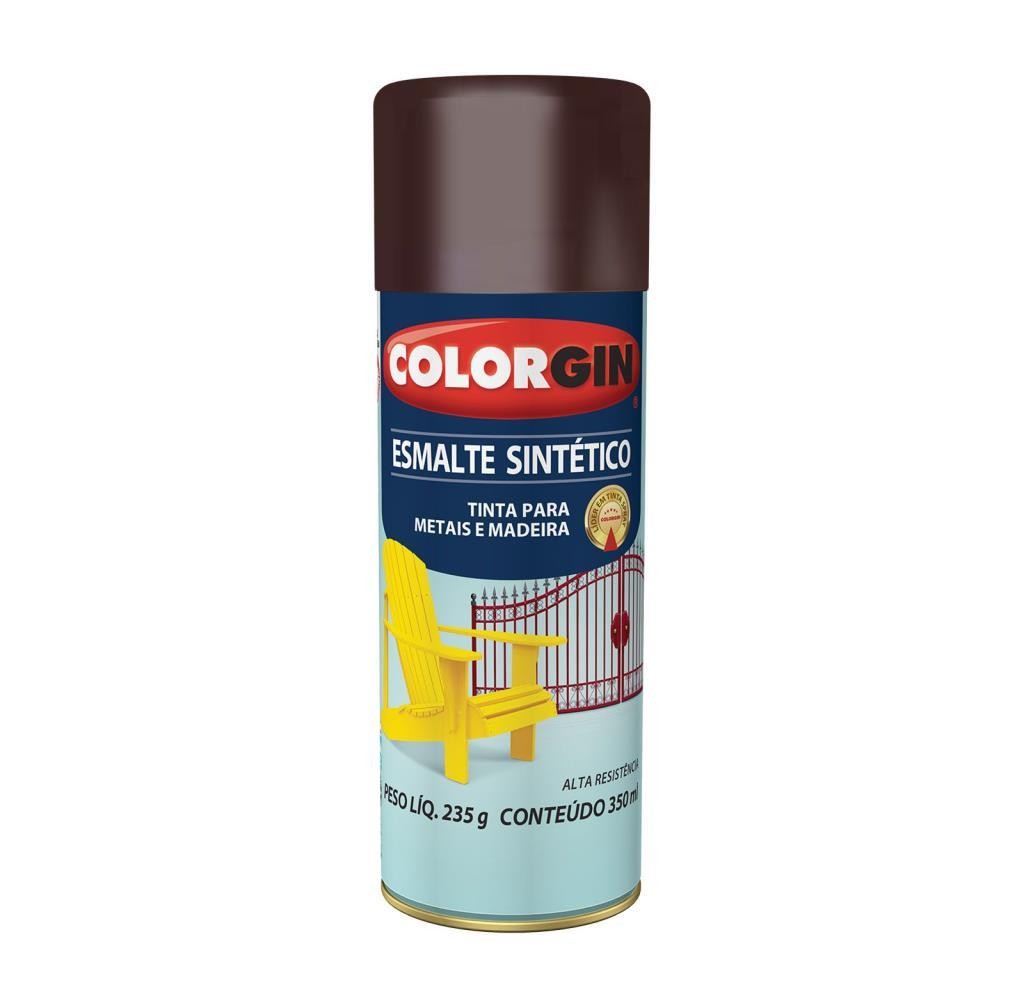 SPRAY MARROM ESMALTE SINTÉTICO BRILHANTE 731 COLORGIN UNIDADE